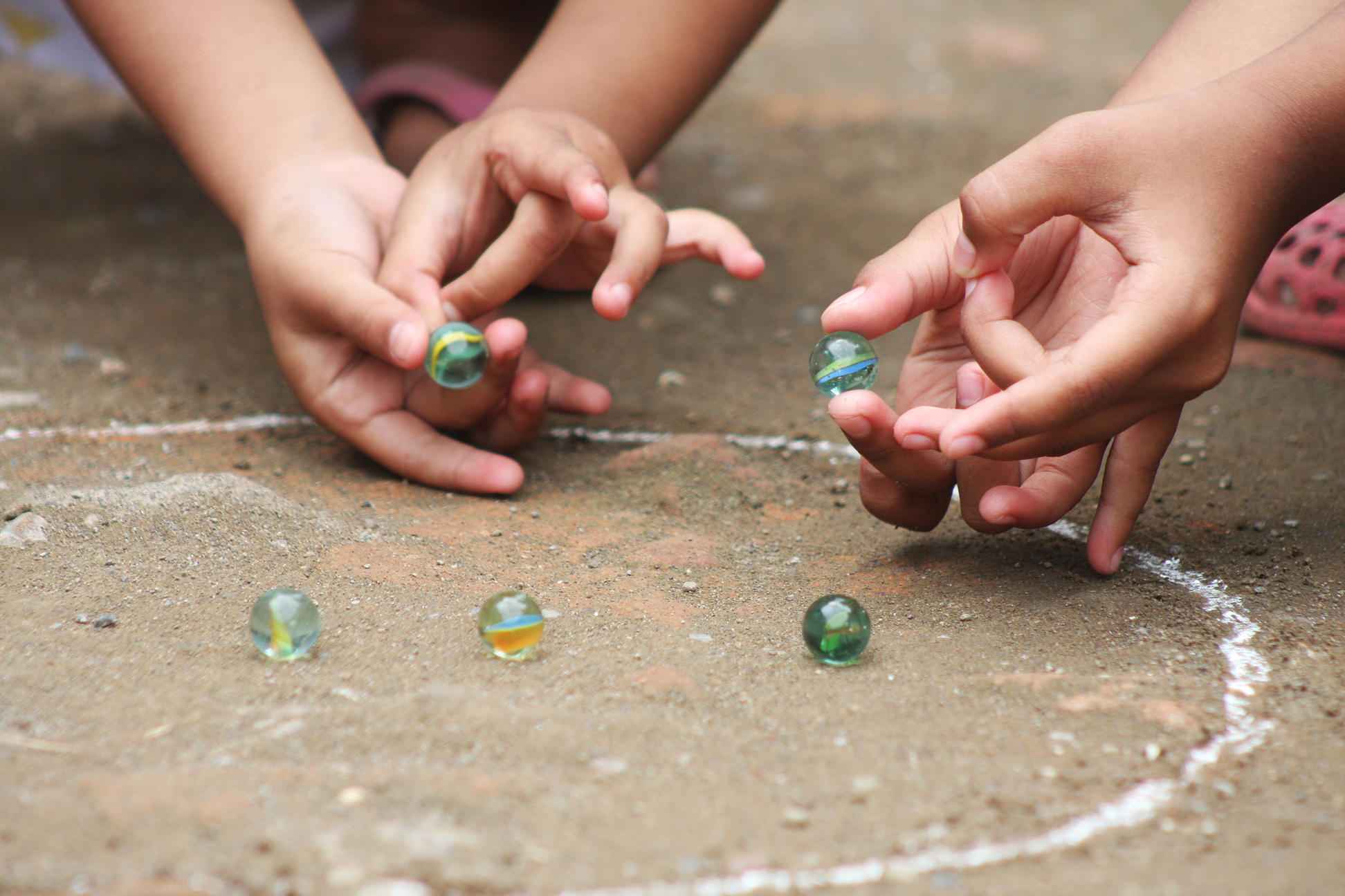playing marbles